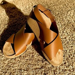 Papillio Leather Wedge Sandals